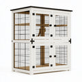 Cage pour chat 100 x 60 x 150 cm en bois blanc et métal noir à 4 portes style industriel