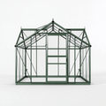 Serre de jardin 240 cm x 240 cm en métal vert avec panneaux transparents style classique