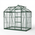 Serre de jardin 190 x 190 x 195 cm aluminium vert polycarbonate avec porte coulissante