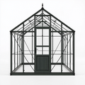Serre de jardin 190 x 190 x 250 cm en aluminium et verre noir style victorien
